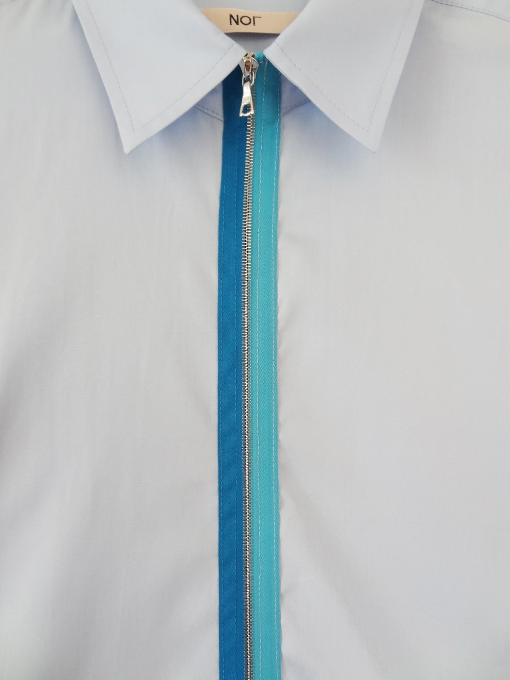 Blue Two-Tone Zipper Shirt XL / Extra Long Blue Two-Tone Zipper Shirt XL / Extra Long