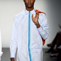 Blue Two-Tone Zipper Shirt – NOT by Jenny Lai
