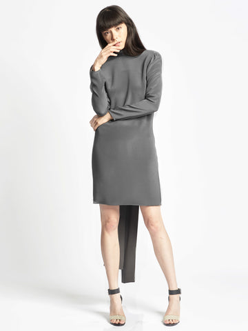 Back Loop Dress Charcoal