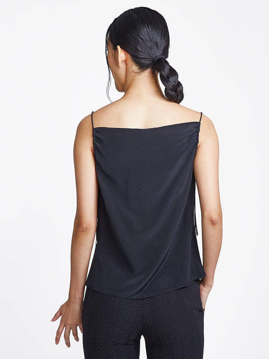 Elasticated Tank Black