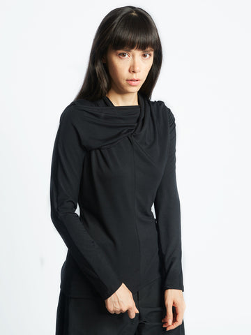 interlock top in black jersey