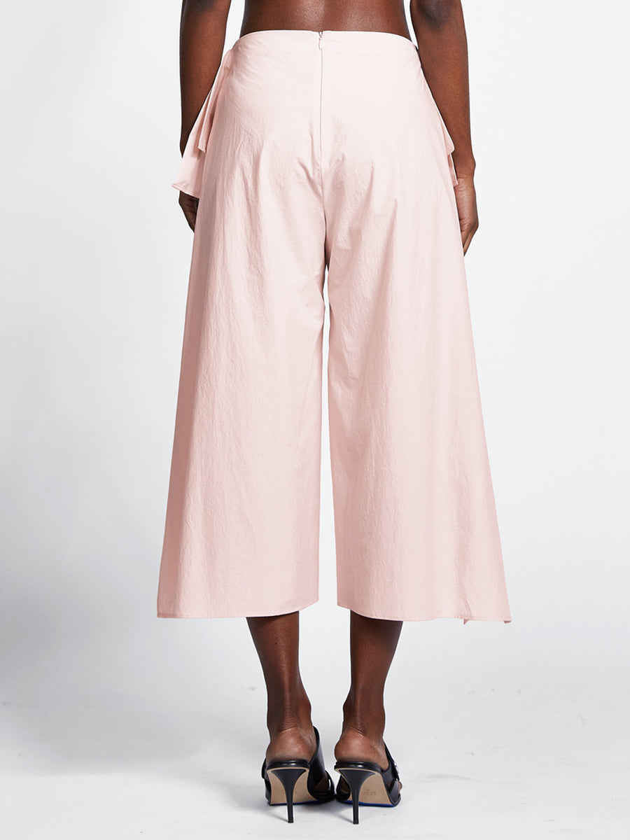 handkerchief pants in light pink cotton for women