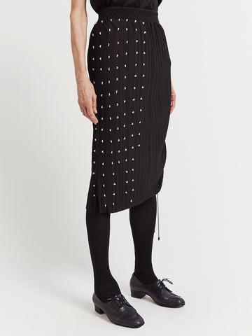 Beaded pleat skirt long