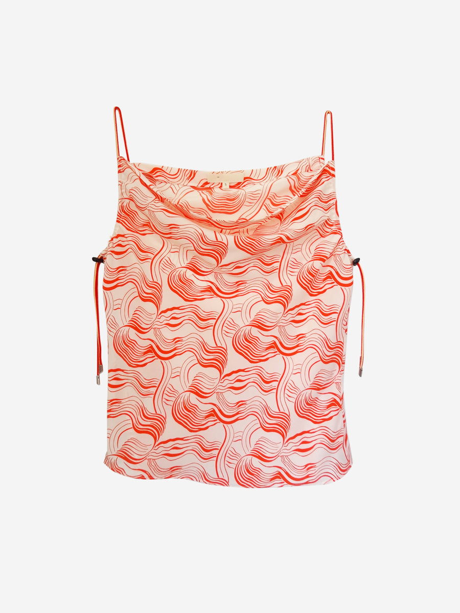 Elasticated Tank Red Swirl