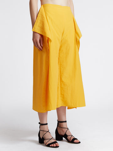 handkerchief pants in marigold nylon for women