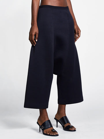 Black spacer drop crotch pant