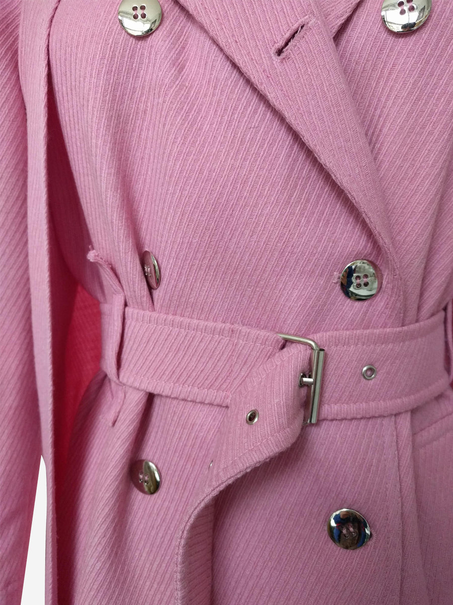 Revolve Trench Pink Wool