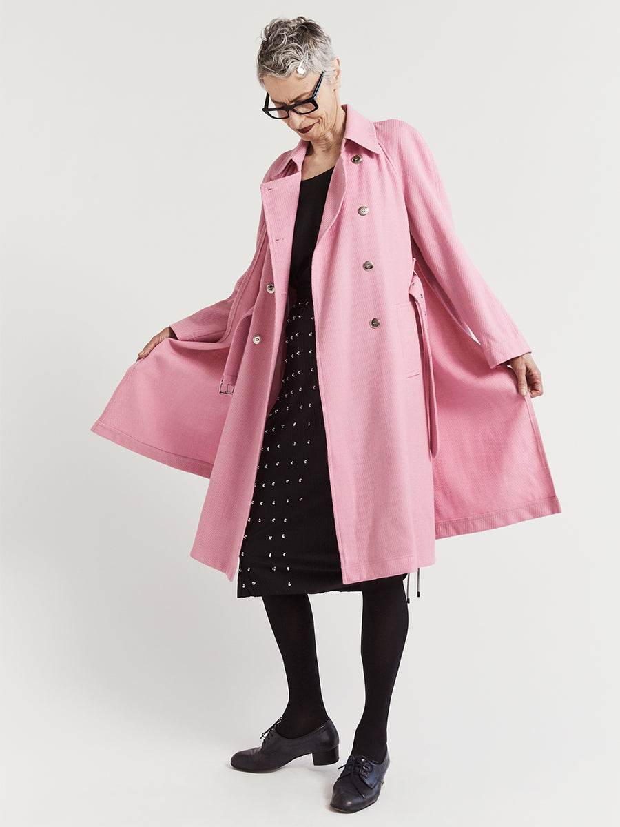 Revolve Trench Pink Wool