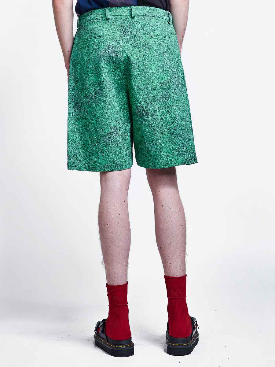 Side Pleat Shorts Print